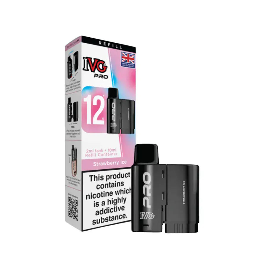 Prefilled Pods STRAWBERRY ICE IVG Pro 12 Replacement Refill Pods