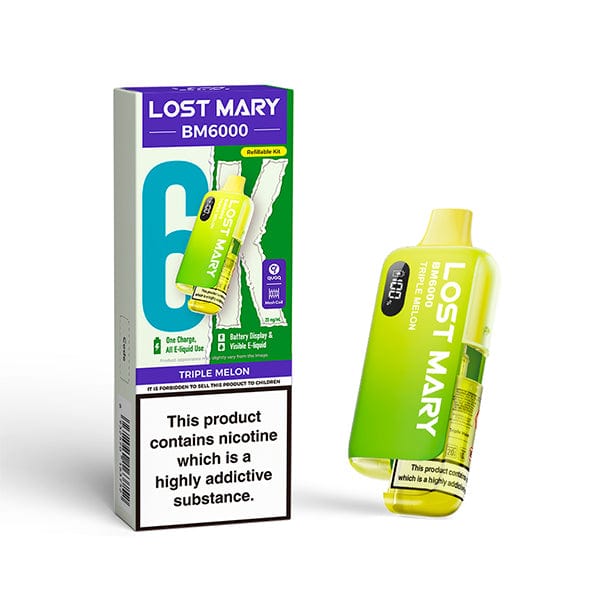 Disposable Vape Sticks Triple Melon Lost Mary BM6000 Compliant Vape Kit