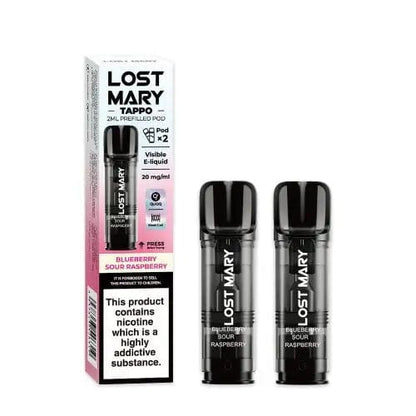 Pre-Filled Vape Devices Blueberry Sour Raspberry Lost Mary Tappo Pods 2 Pack