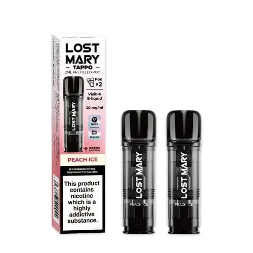 Pre-Filled Vape Devices Peach Ice Lost Mary Tappo Pods 2 Pack