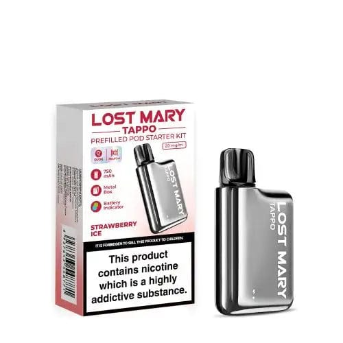 Pre-Filled Vape Devices Stainless Steel - Strawberry Ice Lost Mary Tappo Pod Kit