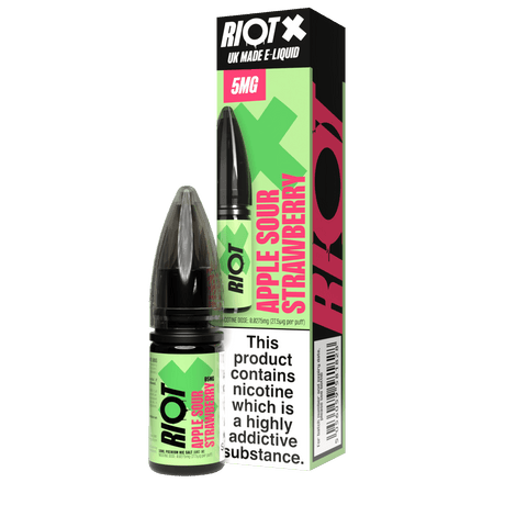 10ml Eliquids 5MG Apple Sour Strawberry Nic Salt By Riot X