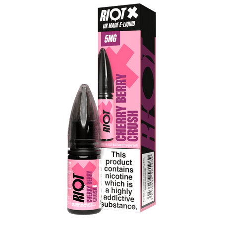 10ml Eliquids 5MG Cherry Berry Crush Nic Salt By Riot X