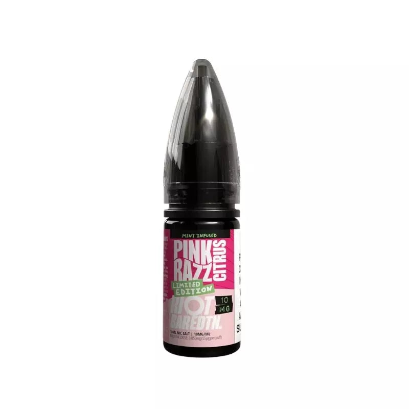 10ml Eliquids 5MG Pink Razz Citrus Nic Salt By Riot Bar Edition