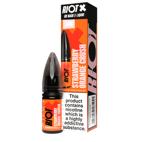 10ml Eliquids 5MG Strawberry Orange Crush Nic Salt By Riot X