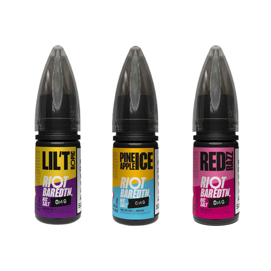 Nic Salts Riot Bar Edition Nicotine Free E-Liquids
