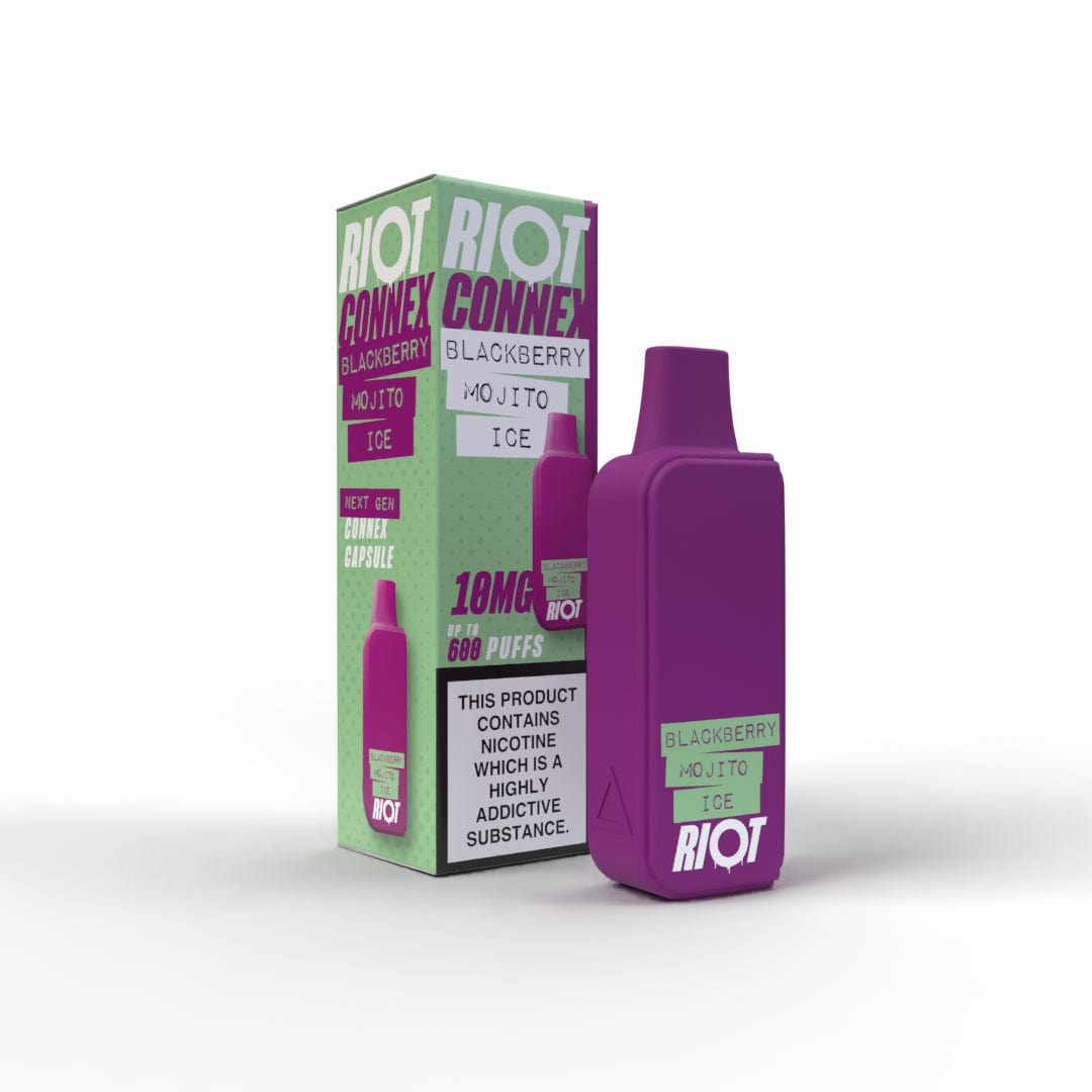 Pre-Filled Vape Devices Blackberry Mojito Ice / 10mg Riot Connex Pre-Filled Capsules