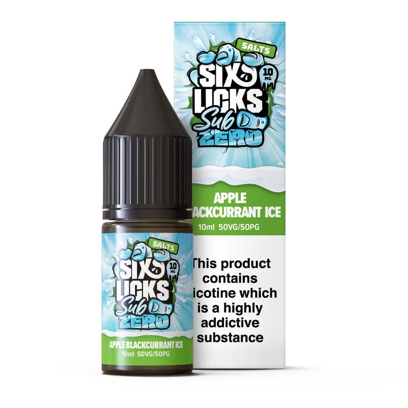 Nic Salts Apple Blackcurrant Ice / 10mg Six Licks Sub Zero Nic Salt E-Liquids