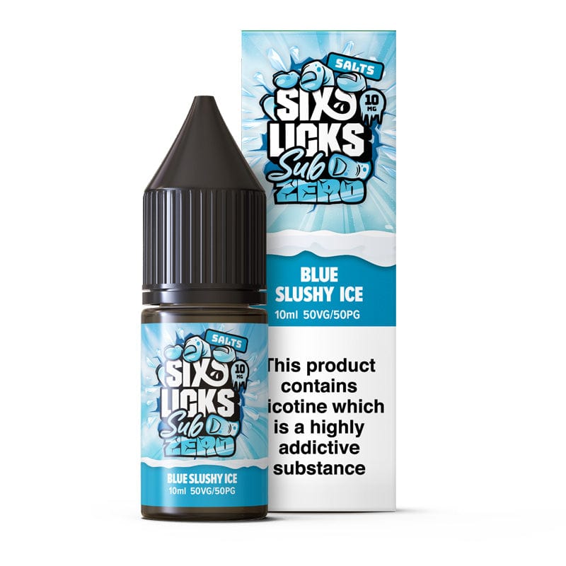 Nic Salts Blue Slushy Ice / 10mg Six Licks Sub Zero Nic Salt E-Liquids