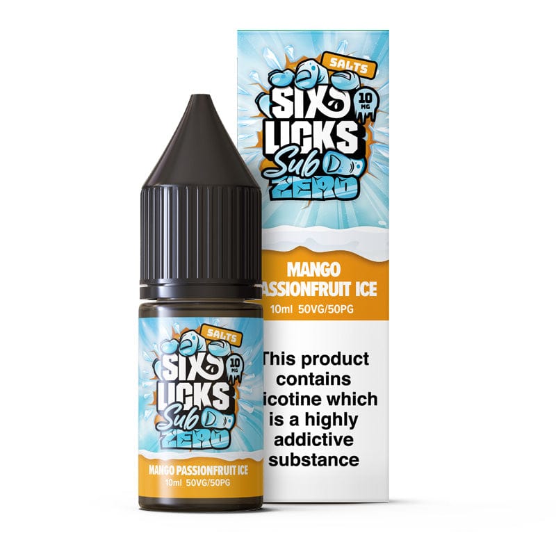 Nic Salts Mango Passionfruit Ice / 10mg Six Licks Sub Zero Nic Salt E-Liquids