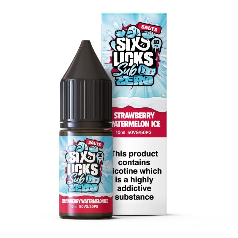 Nic Salts Strawberry Watermelon Ice / 10mg Six Licks Sub Zero Nic Salt E-Liquids