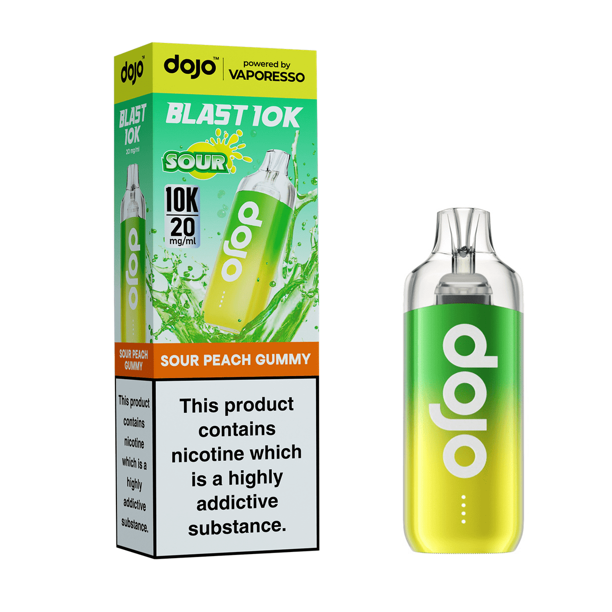 Disposable Vape Sticks Sour Peach Gummy (COMING SOON) Dojo Blast 10K Vape Kit