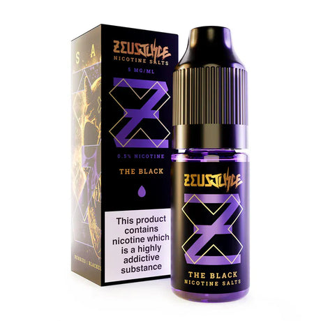 10ml Eliquids 5MG The Black Nic Salt By Zeus