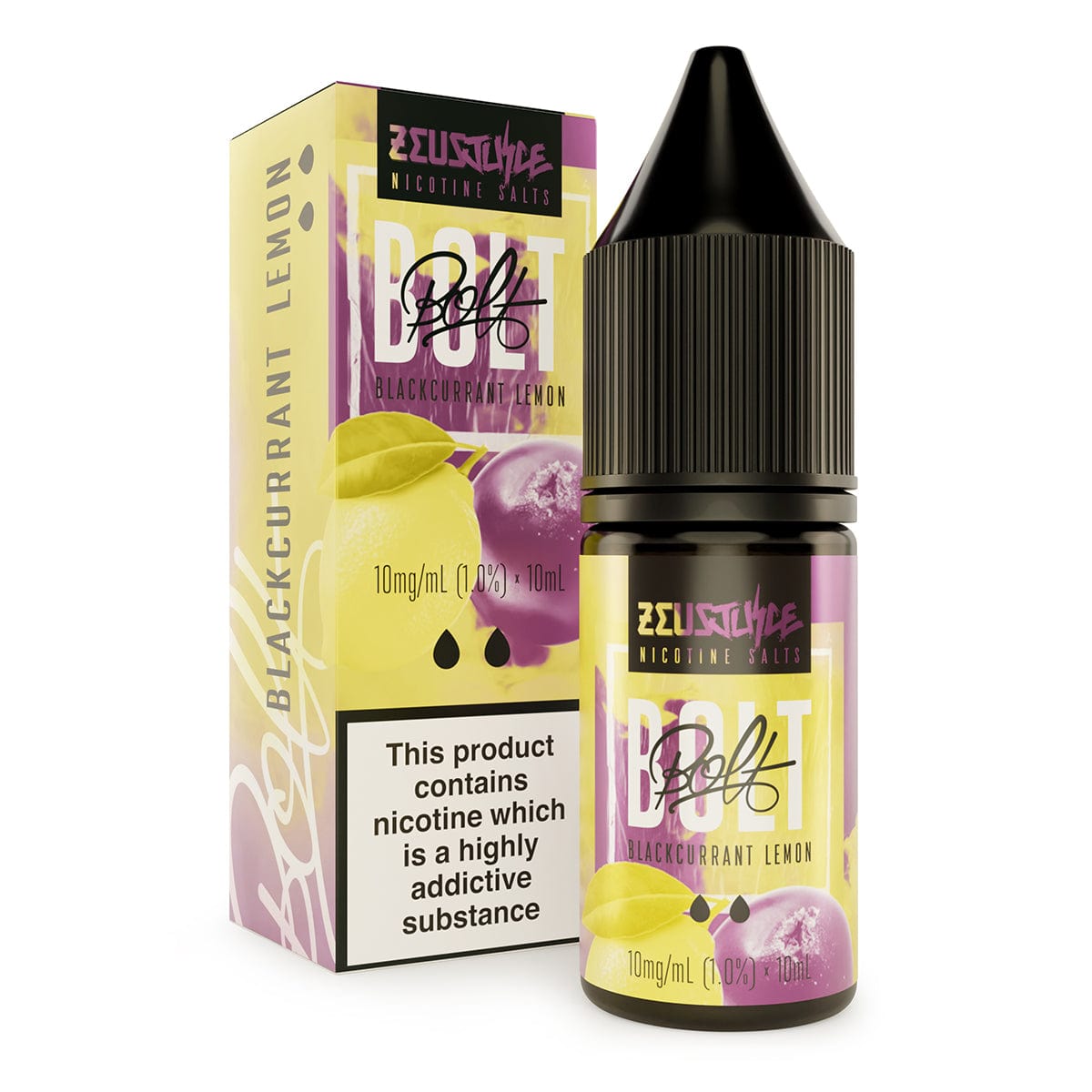 Nic Salts Blackcurrant Lemon / 10mg Zeus Bolt Nic Salt E-Liquids