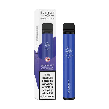Disposable Vape Sticks Blueberry / 20mg Elf Bar 600 Disposable Vape