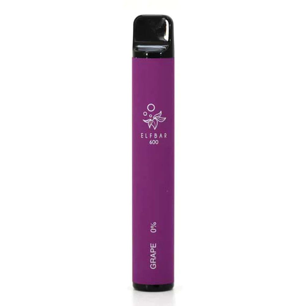 Disposable Vape Sticks Grape Elf Bar 600 Nicotine-Free Disposable Vapes