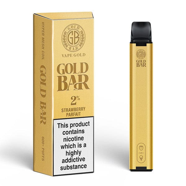 Gold Bar Disposable Vape Sticks Strawberry Parfait Gold Bar 600 Disposable Vape