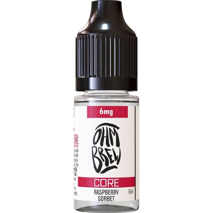 Ohm Brew 10ml Eliquids Raspberry Sorbet / 6mg Ohm Brew Core Freebase E-Liquids